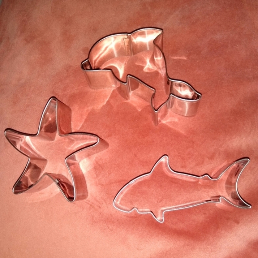 3pc Set Shark Starfish Dolphin Cookie Cutters Set Sea Animal Shape Cookies Fruit